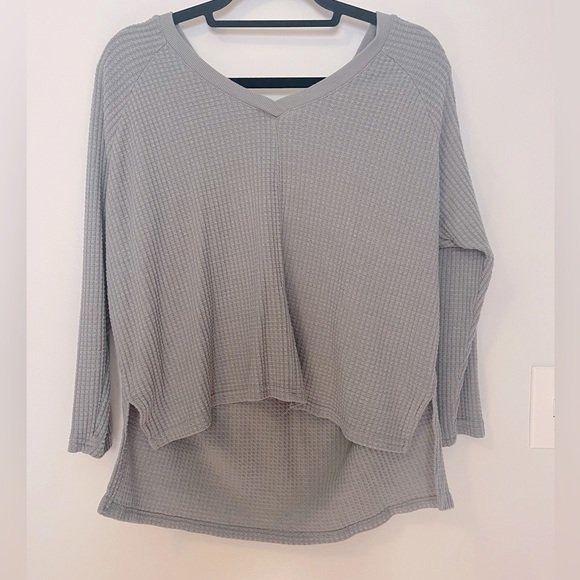 Z Supply Stone Blue Green Ansel Brushed Thermal Top - Small - Picture 5 of 9